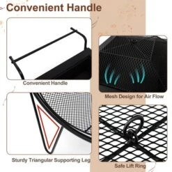 Costway Outdoor Wood Burning Fire Pit Steel Patio Stove W/ Log Storage Rack & Wheels 17 Costway Outdoor Wood Burning Fire Pit Steel Patio Stove W/ Log Storage Rack & Wheels -Camping Equipment Series GUEST de61bada c6d7 4e55 afaa 3f2c772fc084