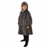 THE COMFY Original Jr Kids Oversized Microfiber Sherpa Wearable Blanket W/Plush Hood, Large Pocket, & Ribbed Sleeve Cuffs, 1 Size Fits All, Charcoal