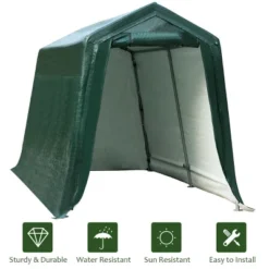 Costway 7'x12' Patio Tent Carport Storage Shelter Shed Car Canopy Heavy Duty Green -Camping Equipment Series GUEST e17f21e2 2ceb 4cce 81b6 9f4c02ea81d5