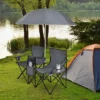 Portable Folding Picnic Double Chair W/Umbrella Table Cooler Beach Camping TurquoiseBlackRedGray