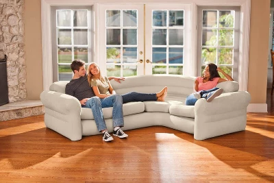 Intex Inflatable Corner Sectional Sofa W/ Cupholders & 12V Corded Electric Pump 3 Intex Inflatable Corner Sectional Sofa W/ Cupholders & 12V Corded Electric Pump - Image 3