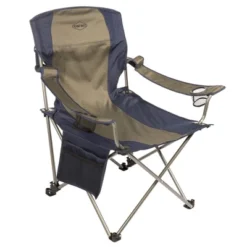 Kamp-Rite Outdoor Folding Tailgate Or Camping Lounge Chair With 2 Cupholders, Side Pocket, And Detachable Footrest, Blue And Tan (2 Pack) -Camping Equipment Series GUEST e736afd1 8290 41c7 8391 6dffa67b149b
