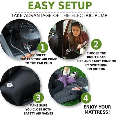 Zone Tech Car Trunk Inflatable Air Mattress - Air Pump Flocking Back Seat Mattress Bed With 2 Inflatable Pillows For Travel Camping Family Outing 2 Zone Tech Car Trunk Inflatable Air Mattress - Air Pump Flocking Back Seat Mattress Bed With 2 Inflatable Pillows For Travel Camping Family Outing - Image 2