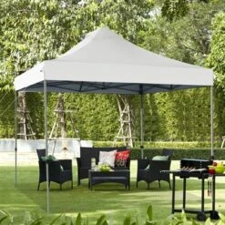 Tangkula 10' X 10' Pop Up Canopy Tent Easy Set-up Outdoor Tent Commercial Instant Shelter W/ 3 Adjustable Heights Blue/Grey/White 23 Tangkula 10' X 10' Pop Up Canopy Tent Easy Set-up Outdoor Tent Commercial Instant Shelter W/ 3 Adjustable Heights Blue/Grey/White -Camping Equipment Series GUEST ea2abfa4 0c35 4994 8299 5d21427f4b5e