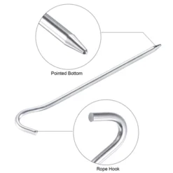 Unique Bargains Tent Stake Aluminum With Hook Kit Ground Pegs And Storage Bag -Camping Equipment Series GUEST ea8402c6 8327 471d 93a9 424cb09dcefb