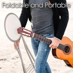 Hastings Home 24-Inch Heavy-Duty Folding Round Stool With 300-lb Weight Capacity, Pink -Camping Equipment Series GUEST ecc25da1 e311 4494 bdfd dcbae358a06e