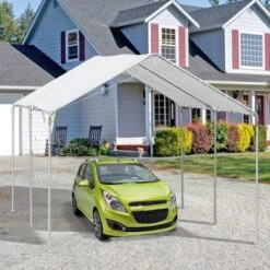 Outsunny 10'x20' Carport Heavy Duty Galvanized Car Canopy With Included Anchor Kit, 3 Reinforced Steel Cables