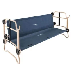 Disc-O-Bed Large Camo-O-Bunk 2 Person Bench Bunked Double Bunk Bed Cots With 2 Side Organizers And Carry Bags For Outdoor Camping Trips, Navy -Camping Equipment Series GUEST eefb8f49 2c39 450e 88e8 482dadd683d3