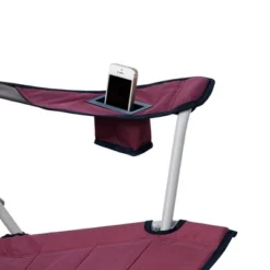 Core Portable Heavy Duty Folding Chair With Cooling Mesh Back And Carrying Storage Bag For Outdoor Sporting Events Or Camping Trips, Wine