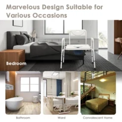 Costway 3-in-1 Bedside Commode Portable Toilet W/ Adjustable Height & Drop-arm 15 Costway 3-in-1 Bedside Commode Portable Toilet W/ Adjustable Height & Drop-arm -Camping Equipment Series GUEST ef7d1705 43f5 41ae b595 f87241728e1a