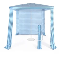 Costway 6.6' X 6.6' Foldable Beach Cabana Easy-Setup Beach Canopy W/ Carry Bag NavyBlue -Camping Equipment Series GUEST f306b51a a641 4226 9205 41585b932104