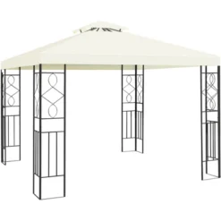 Costway 2 Tier 10'x10' Patio Gazebo Canopy Tent Steel Frame Shelter Awning -Camping Equipment Series GUEST f324ea61 3283 4723 9aae 3c00bc0cfef1