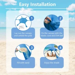 Costway 20 X 20 FT Beach Sunshade Canopy UPF50+ With Carry Bag & 8 Sandbags & Shovel -Camping Equipment Series GUEST f3c71adb 81cc 4794 b4b8 4a5adca0c42f