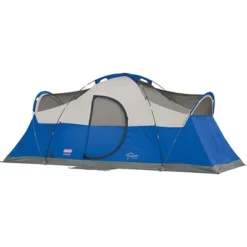 Coleman Montana 8 Person Cabin Camping Hiking Tent With Hinged Door, Blue & Kompact Lightweight Degree 20 Fahrenheit Sleeping Bag (2 Pack) -Camping Equipment Series GUEST f3f11c5f 28db 4440 961b 0d2bbb47e5de