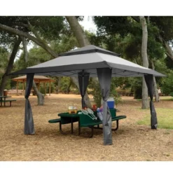 Z-Shade 13 X 13 Foot Adjustable Height Instant Gazebo Outdoor Canopy Patio Shelter Tent With Stakes, Steel Frame, And Storage Carry Bag, Gray 6 Z-Shade 13 X 13 Foot Adjustable Height Instant Gazebo Outdoor Canopy Patio Shelter Tent With Stakes, Steel Frame, And Storage Carry Bag, Gray -Camping Equipment Series GUEST f4369383 fd06 4b9c a170 b3e9f6da42e0
