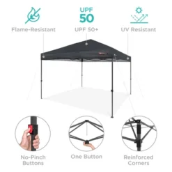 Best Choice Products 10x10ft Easy Setup Pop Up Canopy Instant Portable Tent W/ 1-Button Push, Carry Case -Camping Equipment Series GUEST f488fd76 04ce 4cbe a30f dae4419b177c