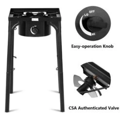 Costway Portable Propane 100000BTU Single Burner Outdoor Camp Stove W Adjustable Legs -Camping Equipment Series GUEST f4953e7f 4fdd 4589 8b11 ca9dc5c4a048