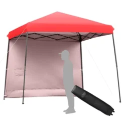 Tangkula 10x10 Ft Pop Up Canopy Tent One Person Set-up Instant Shelter With Central Lock W/ Roll-up Side Wall -Camping Equipment Series GUEST f49e7cee e761 4aa1 81ba 6e76ae57556c