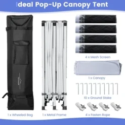 Costway 10x20ft Pop-Up Canopy Party Tent Sidewalls Portable Garage Car Shelter Wheeled -Camping Equipment Series GUEST f81a12ff 1a4e 4cd3 9606 e6577ad80a91