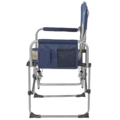 Kamp-Rite Portable Compact-Fold Director's Chair With Side Table & Cup Holder For Camping, Tailgating, And Sports, 225 LB Capacity
