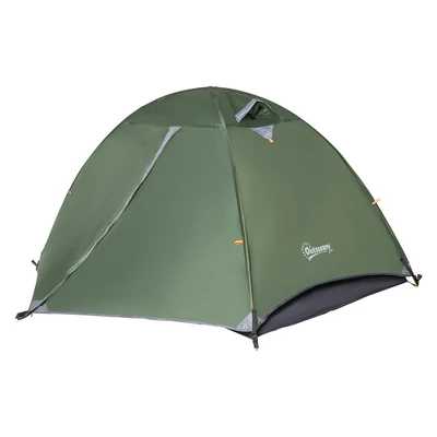 Outsunny 2 Person Camping Tent Backpacking Tent With Water-Fighting Polyester Rain Cover, 4 Mesh Windows For Air, & Carry Bag 3 Outsunny 2 Person Camping Tent Backpacking Tent With Water-Fighting Polyester Rain Cover, 4 Mesh Windows For Air, & Carry Bag - Image 3