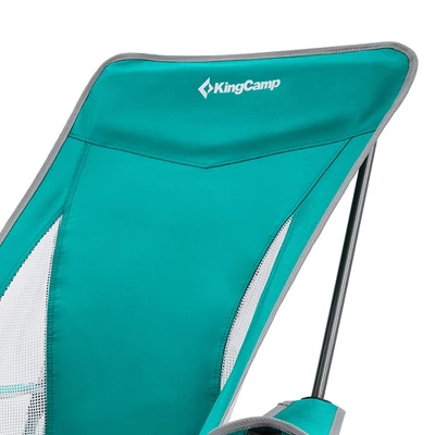 KingCamp Lightweight Padded Highback Folding Lounge Chair With Cupholder, Side Storage Pocket, And Carry Bag For Indoor Or Outdoors, Cyan 2 KingCamp Lightweight Padded Highback Folding Lounge Chair With Cupholder, Side Storage Pocket, And Carry Bag For Indoor Or Outdoors, Cyan - Image 2