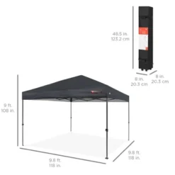Best Choice Products 10x10ft Easy Setup Pop Up Canopy Instant Portable Tent W/ 1-Button Push, Carry Case -Camping Equipment Series GUEST fdf0e543 a272 490e 9347 b2e0b05782af