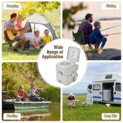 Costway 5.3 Gallon 20L Portable Travel Toilet Camping RV Indoor Outdoor Potty Commode -Camping Equipment Series GUEST fe093149 ab21 4c66 9c6c c0bb29b5dc59