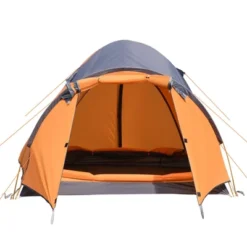 Outsunny 3-4 Person Camping Tent, Lightweight Outdoor Tent Waterproof Windproof W/ Carrying Bag, 3 Doors, Easy Setup For Backpacking Hiking, Orange -Camping Equipment Series GUEST fe5fb308 2c17 43ca 9520 25e2e28fed2d