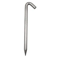 Moose Supply ASTM Standard Steel Tent Hook Stakes Heavy Duty Anchor For Tents, Inflatables, Tarps And More, 1" Diameter X 18" Length, Silver -Camping Equipment Series GUEST fec0072b f079 429b a073 7a325f57857f